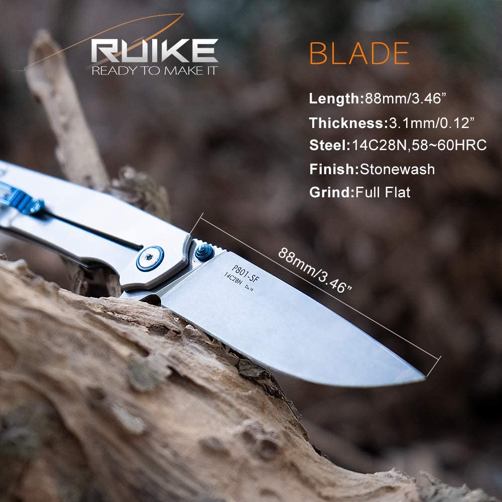 Ruike P801-SF Knife now available in India compact and affordable pocket knife neatly stonewashed metallic body