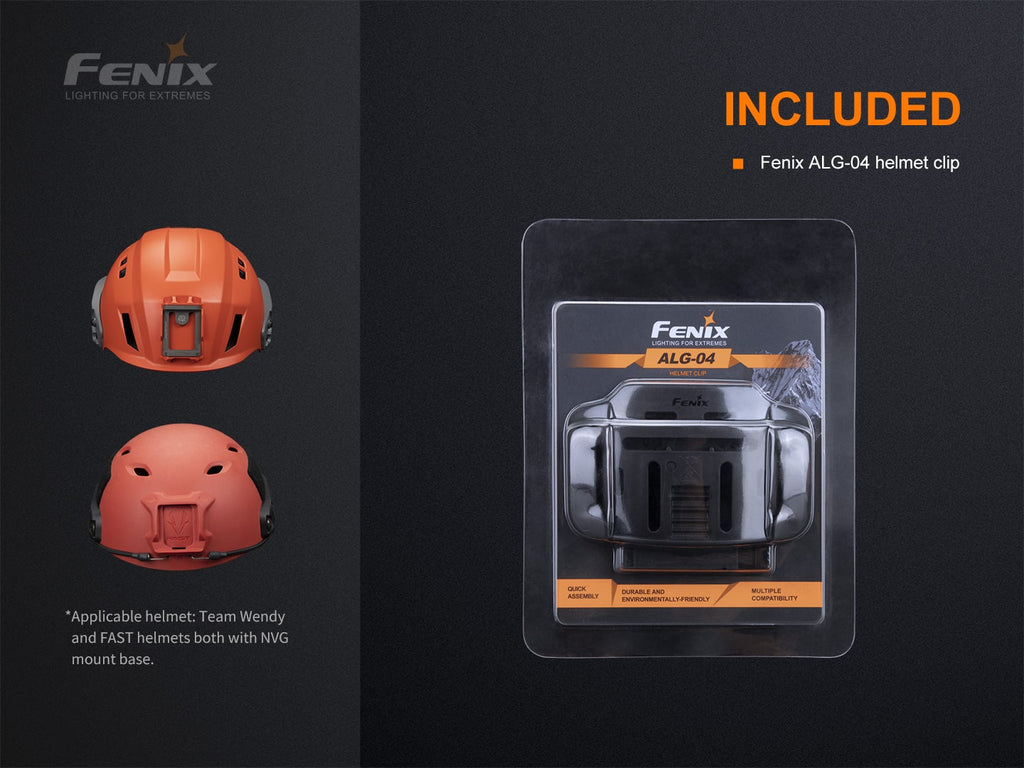 Fenix ALG-04 Helmet Mount to attach Headtorch/Headlight best accessory for Outdoor adventure & safety