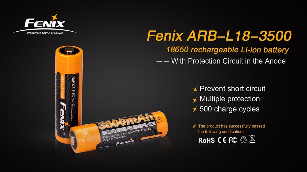 18650 Battery in India, BIS Approved Fenix 18650 ARB-L18-3500mAh India, BIS Certified