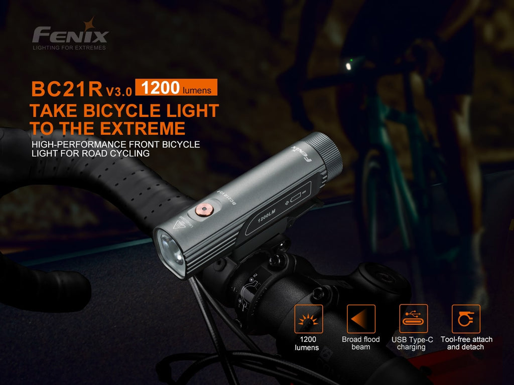 Fenix BC21R V3 LED Bike Light with output of 1200 Lumens & beam distance of 142 meters now available in India