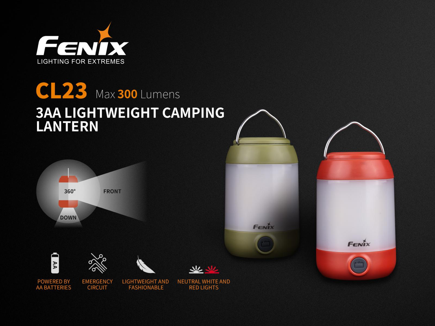 Fenix CL23 LED Camping Lantern in India, Camping Site Light for Adventures, Trails and Hiking, Emergency Light, Highly Portable Lightweight LED Light 