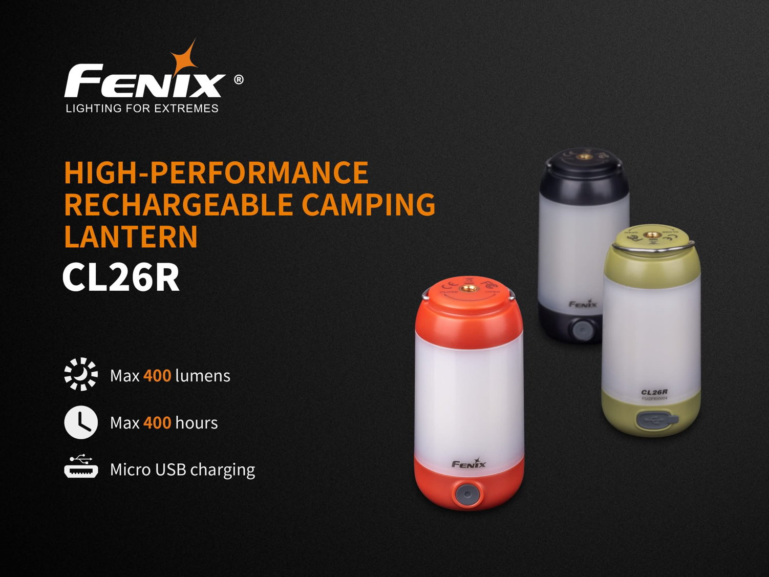 Fenix CL26R LED Camping Lantern, USB Rechargeable Light, Highly Portable and compact light for camping, outdoors, trekking, hiking and emergencies