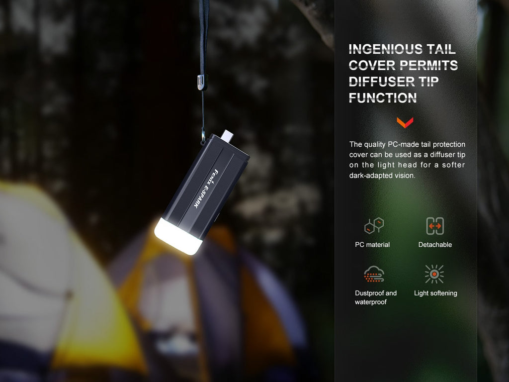 Fenix E Spark ultra thin pocket sized torchlight with output off 100 Lumens prefect torch for night time navigation, reading, emergency signal now available in India