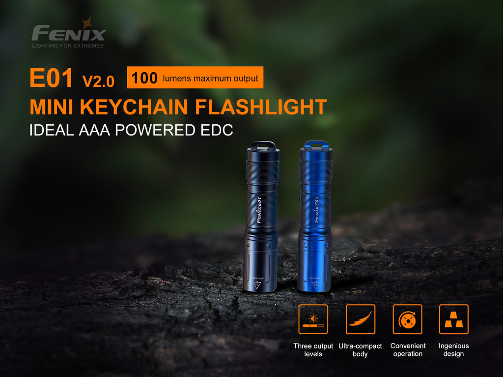 Buy Fenix E01 V2 LED Torch Light online in India, Compact Key Chain Light for EDC, AAA Battery Torch, Fenix E01