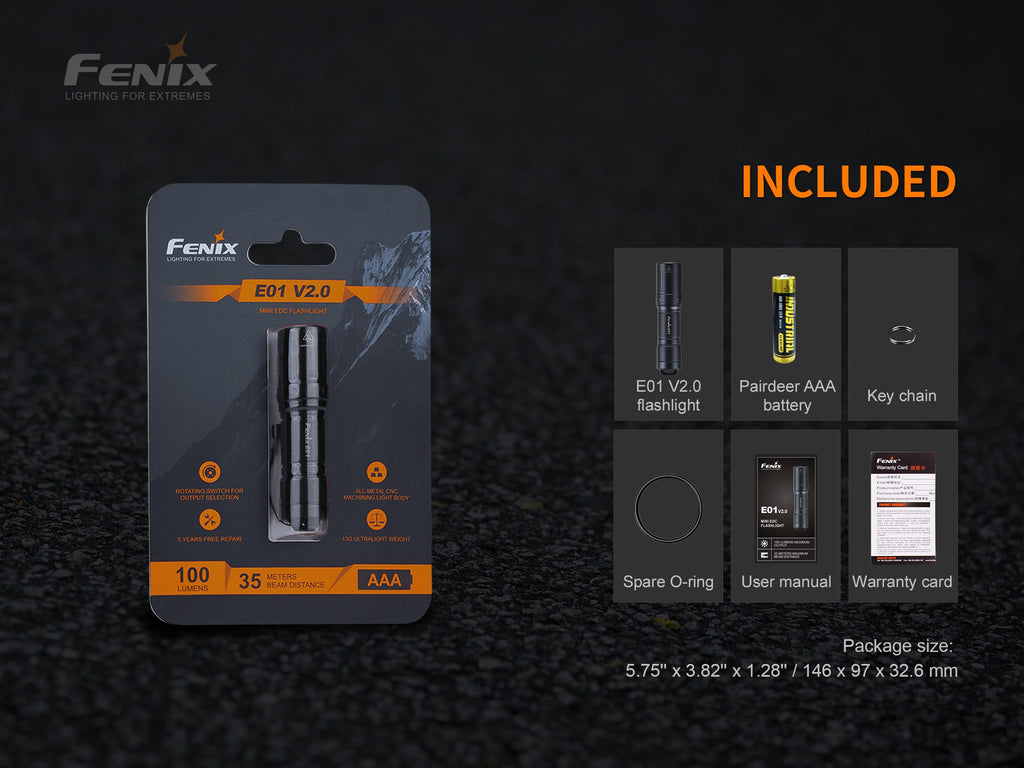 Buy Fenix E01 V2 LED Torch Light online in India, Compact Key Chain Light for EDC, AAA Battery Torch, Fenix E01