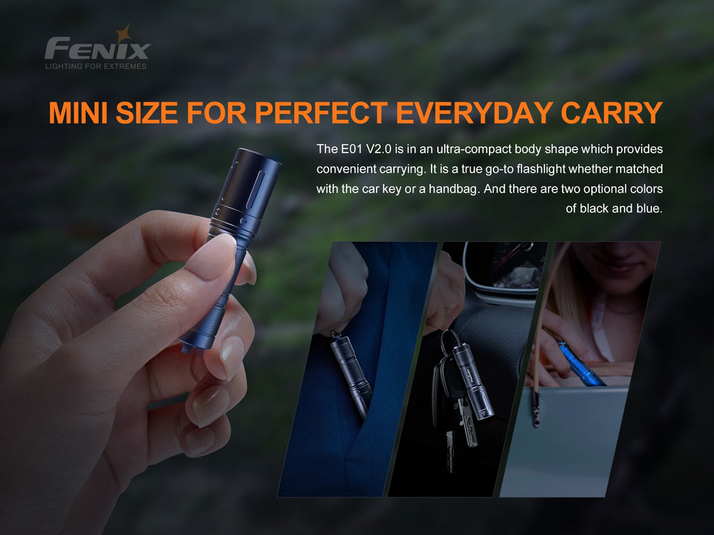 Buy Fenix E01 V2 LED Torch Light online in India, Compact Key Chain Light for EDC, AAA Battery Torch, Fenix E01