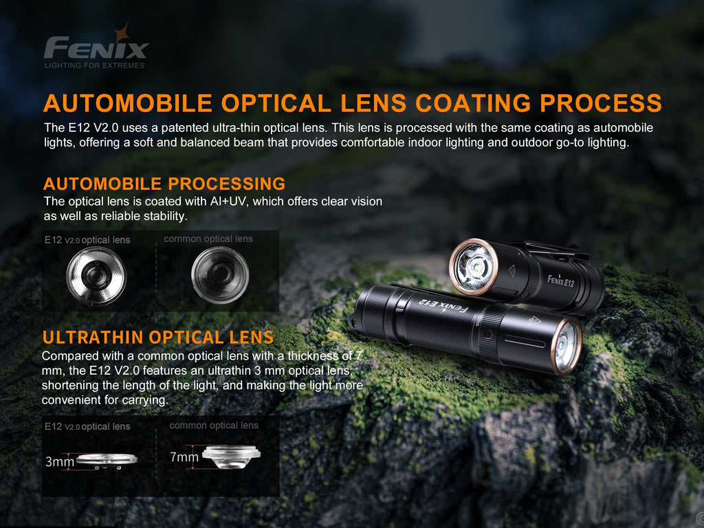 Fenix E12 V2 LED Torch Light, Compact Powerful Torch, AA Battery KeyChain Everyday Carry Flashlight, Best torch in India