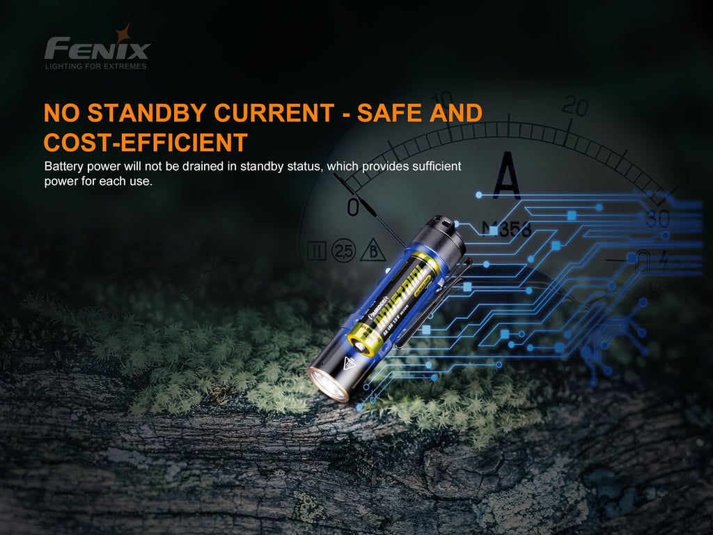 Fenix E12 V2 LED Torch Light, Compact Powerful Torch, AA Battery KeyChain Everyday Carry Flashlight, Best torch in India
