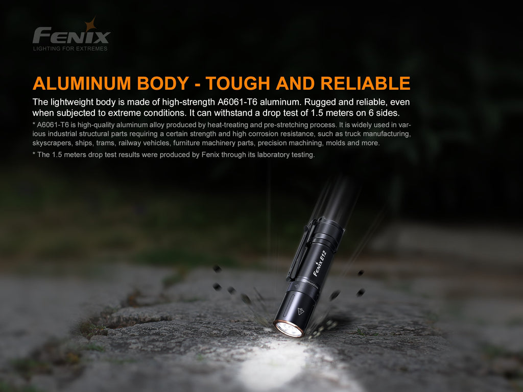 Fenix E12 V2 LED Torch Light, Compact Powerful Torch, AA Battery KeyChain Everyday Carry Flashlight, Best torch in India