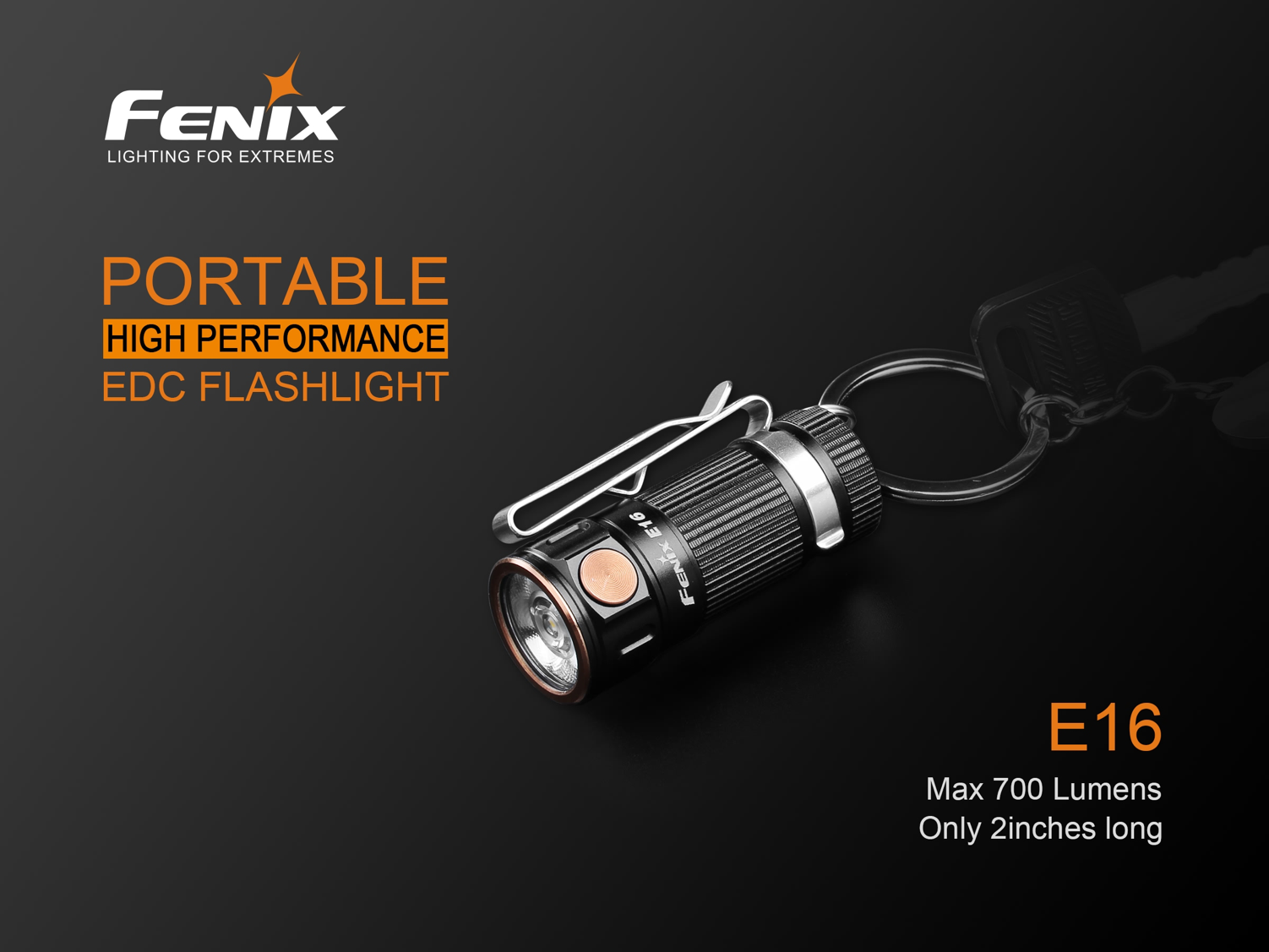 Fenix E16 LED Flashlight in India, Everyday Carry Torch, Compact, Lightweight yet Powerful Torch, 700 Lumens Neutral White Led, Hand Held Pocket Size Flashlight, Keychain Light 