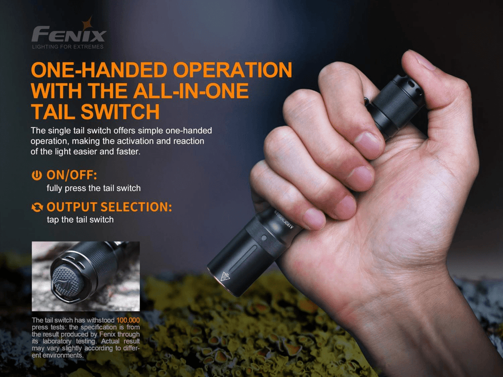 Fenix E20 V2, Fenix E20 LED Torch Light, AA Battery Torch, EDC Light for work, Compact Pen Size Torch in India, Lightweight Torch