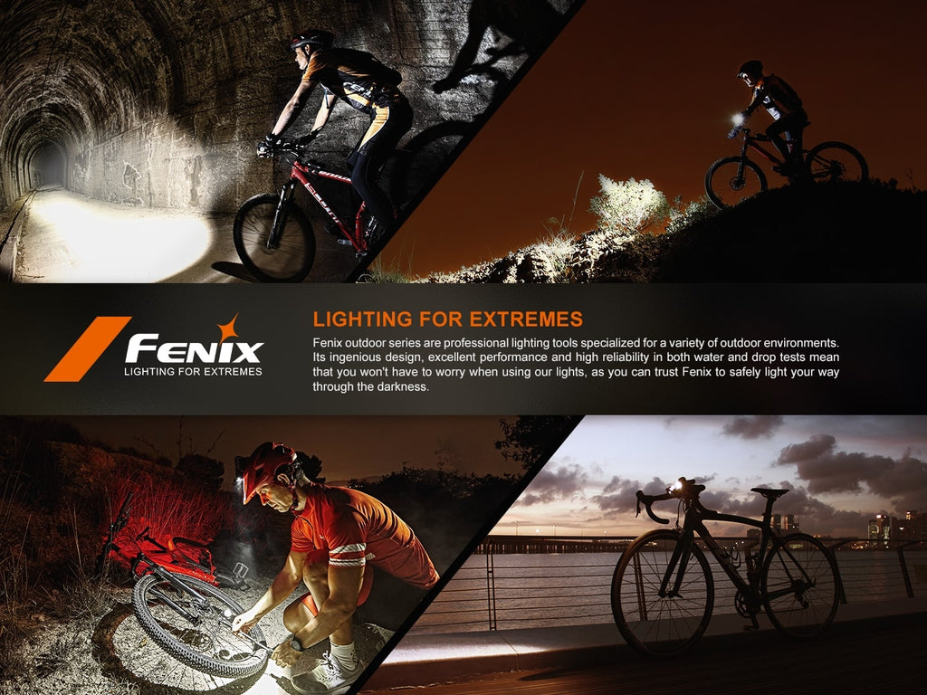 Fenix BC15R LED rechargeable lightweight bicycle light with output of 400 Lumens and beam distance of 78 meters