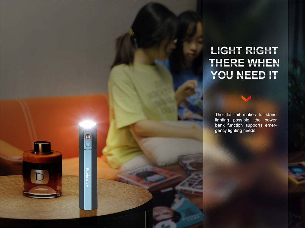 Fenix E-CP EDC Rechargeable Torchlight perfect for daily commuting. IP 68 rated water resistant torchlight