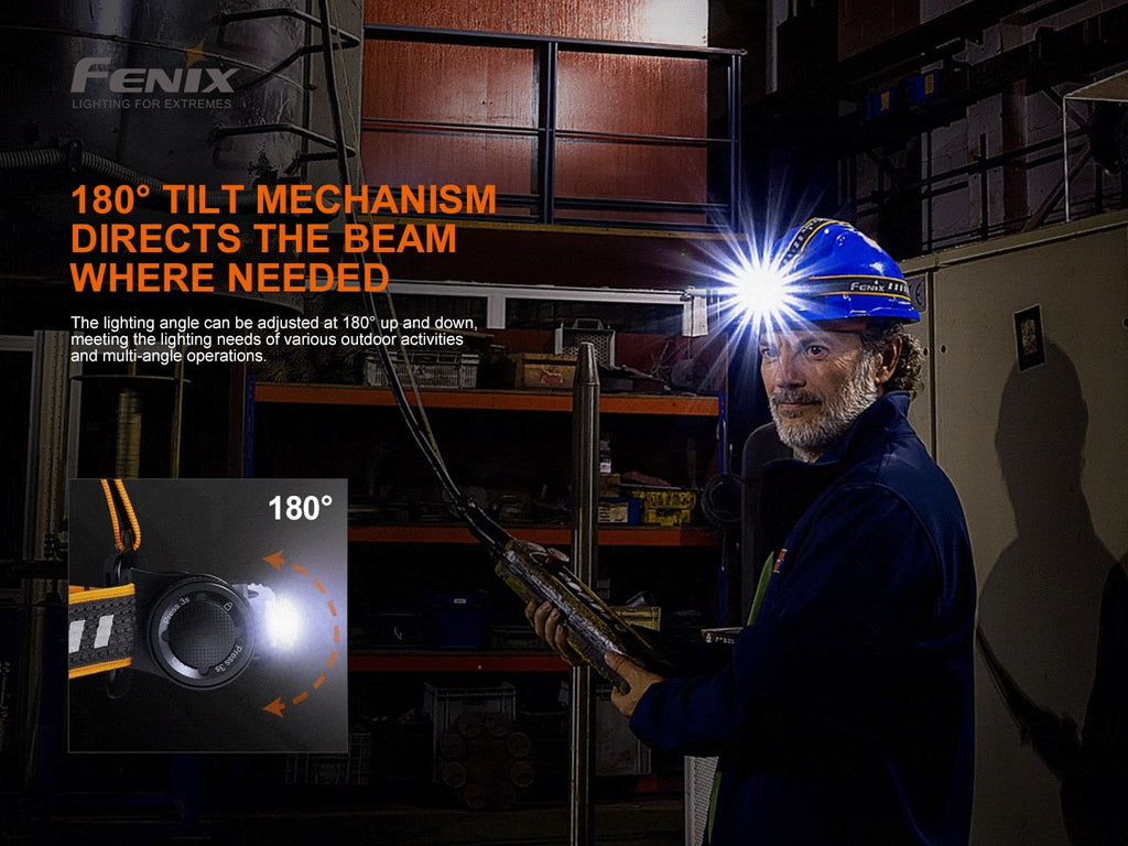 Fenix HM70R Rechargeable LED Headlamp, Extremely Powerful Outdoor Work Head Torch 1600 Lumens, Tough White LED HeadTorch