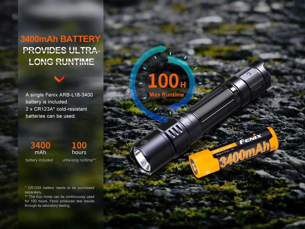 Fenix PD35R LED Rechargeable Torchlight with output of 1700 Lumens and tactical tail switch Now available in India