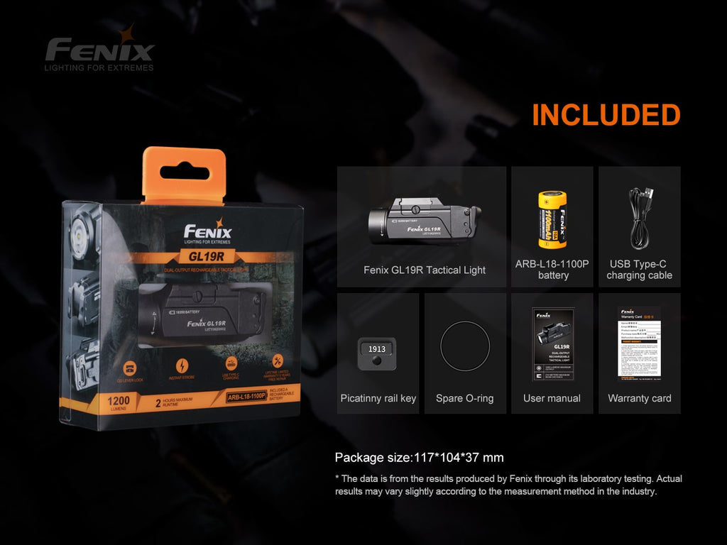 Fenix GL19R Rechargeable Tactical Light best mountable light available in India.