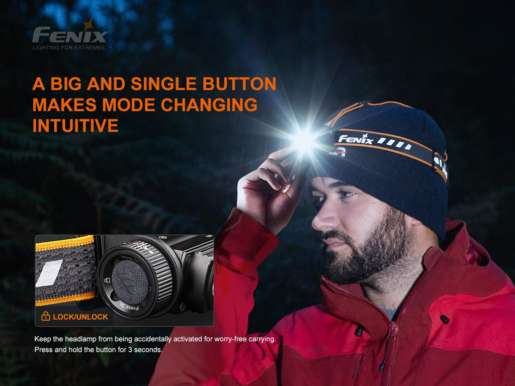 Fenix HM60R 1300 Lumens, Powerful Rechargeable Outdoor Work Headlamp with beam distance of 120 meters