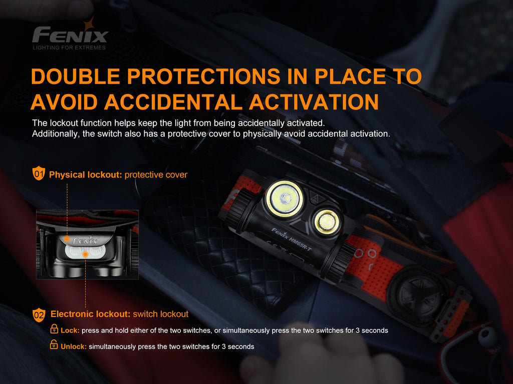 Fenix HM65R T LED Rechargeable Headlamp, Perfect outdoor 1500 Lumens Powerful Lightweight Head Torch for Outdoors, Running, Trails with Spot and Flood Light