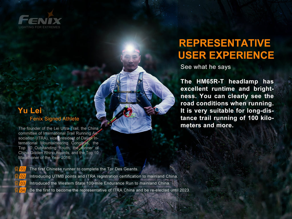 Fenix HM65R T LED Rechargeable Headlamp, Perfect outdoor 1500 Lumens Powerful Lightweight Head Torch for Outdoors, Running, Trails with Spot and Flood Light