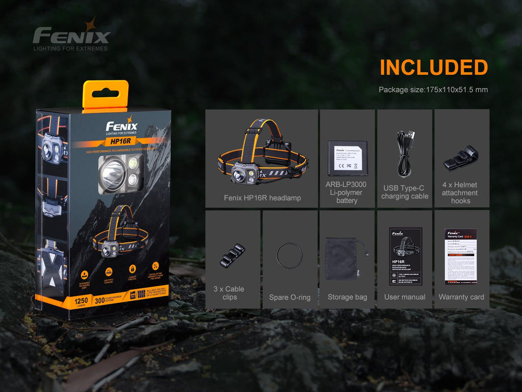 Fenix HP16R LED Headlamp in India, Best Compact Rechargeable Headlamp Torch 1250 Lumens, Powerful Outdoors Headlamp, Head Torch perfect for Outdoors, Hiking & Trekking, Work Professional, Mining, mountaineering EDC Headlamp