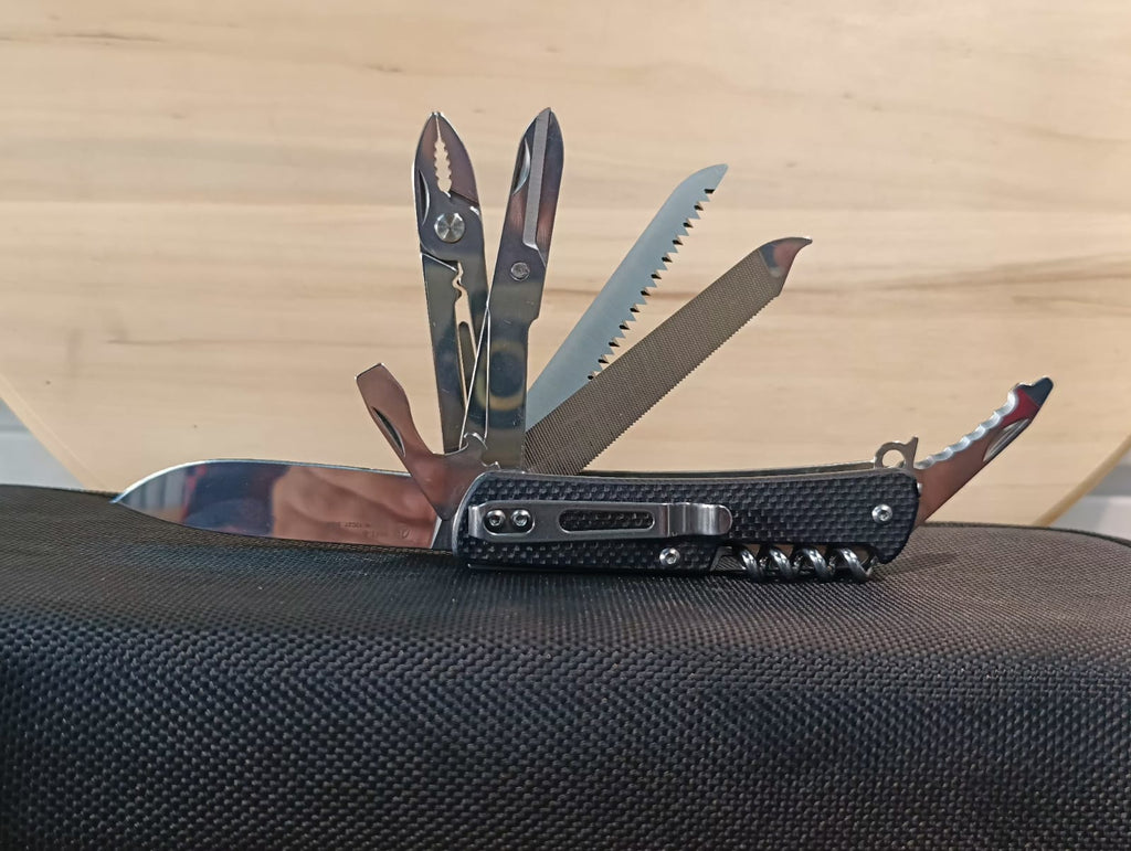 Ruike M61 multi-function EDC premium & affordable pocket knife with 21 different tools for outdoor adventures