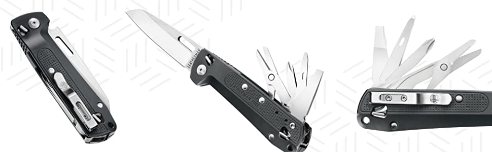 Leatherman FREE Series, Leatherman K4 Pocket Outdoor Knife & Multi Tool, EDC Compact Foldable Knife by Leatherman, 420HC Straight Blade, Pry Tool, Awl, phillips screwdriver, Spring-action Scissors, Buy Leatherman Tools Online in India at LightMen