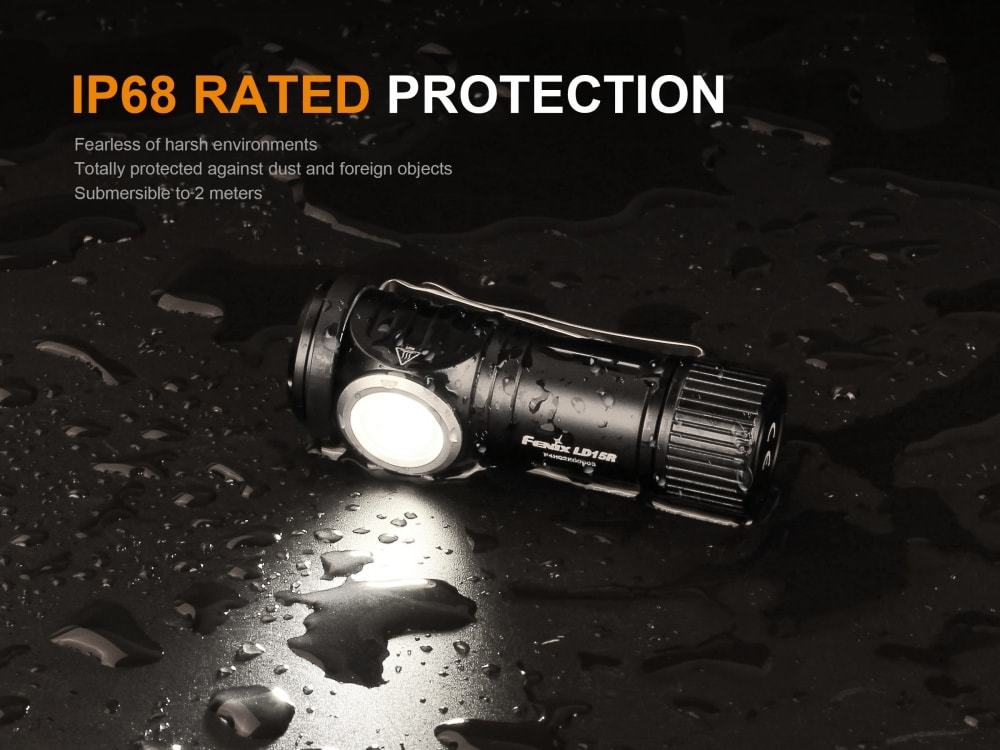 Fenix LD15R, Rechargeable LED Flashlight, Right-Angled LED Torch, USB Rechargeable, Compact everyday carry Flashlight