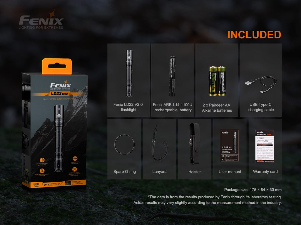 Fenix LD22 V2 LED Torchlight with 800 Lumens prefect pocket sized EDC torch now available in India