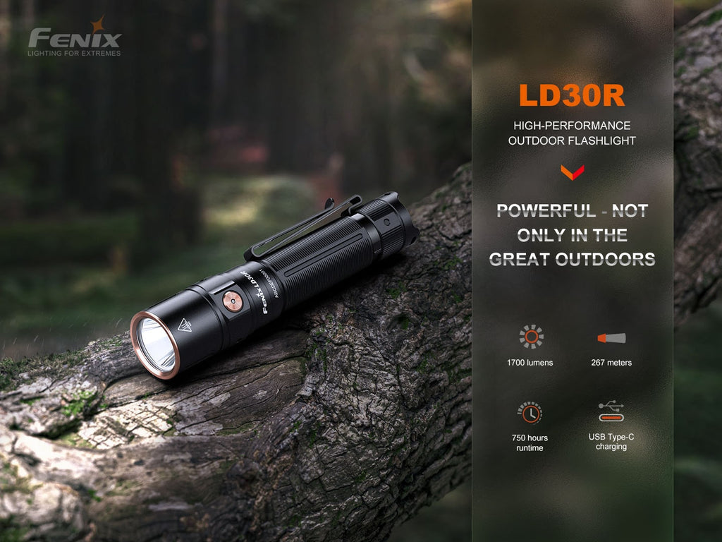 Fenix LD30R LED Torchlight now available in India @ LightMen Torch with output of 1700 Lumens & beam distance of 267 meters