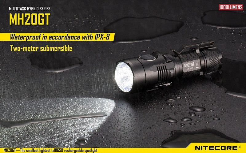 Nitecore MH20GT 1000 Lumen USB Rechargeable LED Flashlight in India | Compact Rechargeable Torch | Spot LED Torch | Zoom Flashlight