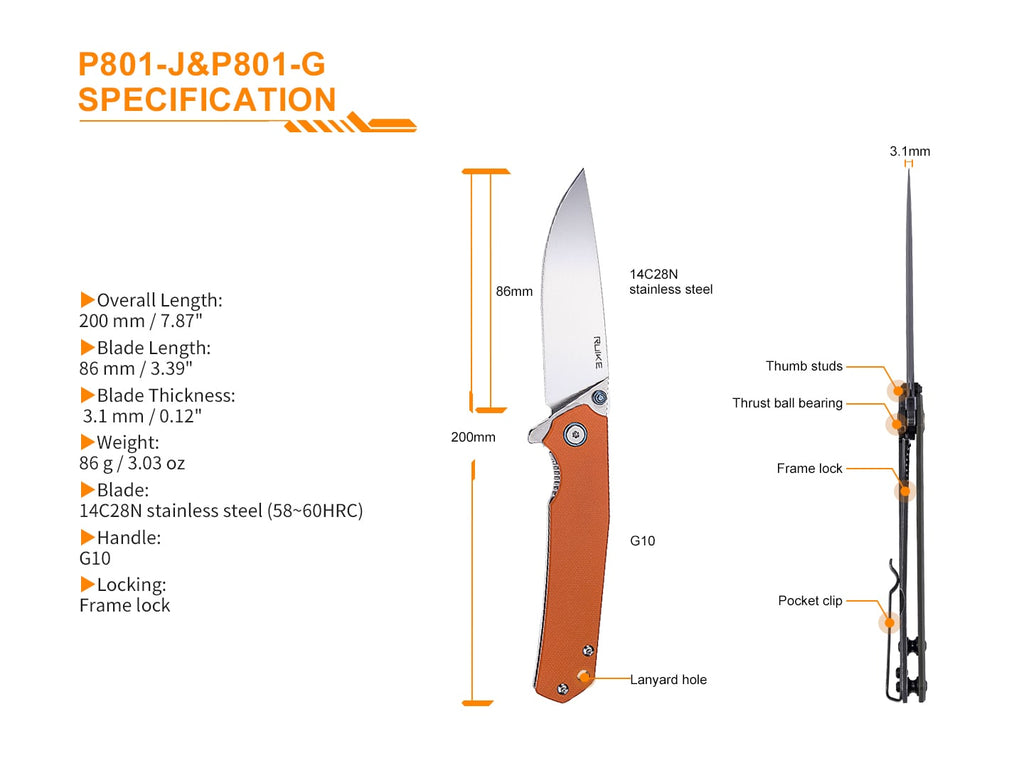 Ruike P801-J EDC Knife now available in India @LightMen compact and affordable razor Sharp pocket knife