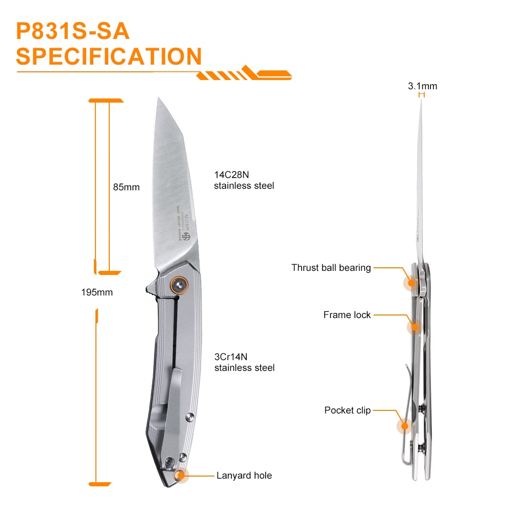 Buy Ruike P831S-SA in India @LightMen Best & premium Razor sharp pocket knife for EDC, Outdoor Adventure, safety, self defense, camping, hiking  and more