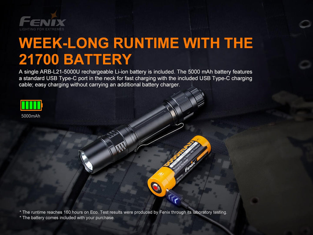 Fenix PD36 TAC LED Torch in India, 3000 Lumens Tactical Duty Flashlight, Tough Outdoor Work Light, Powerful Torch