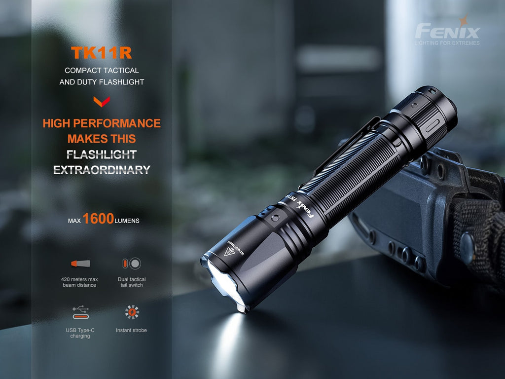 Fenix TK11R LED Tactical Torchlight now available in India 1600 Lumens with Beam Distance of 420 Meters