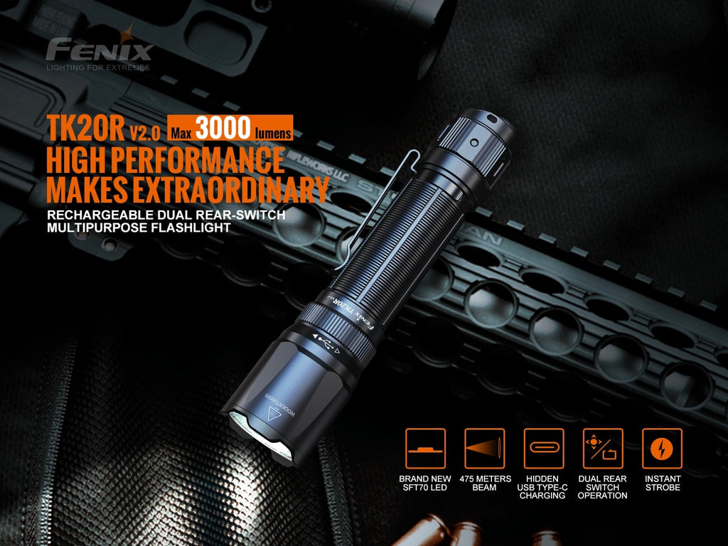 Fenix TK20R V2 now available in India extremely powerful torchlight with output of 3000 Lumens