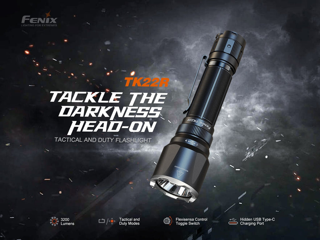 Fenix TK22R LED Tactical Torchlight with output of 3200 Lumens with beam distance of 480 meters now available in India