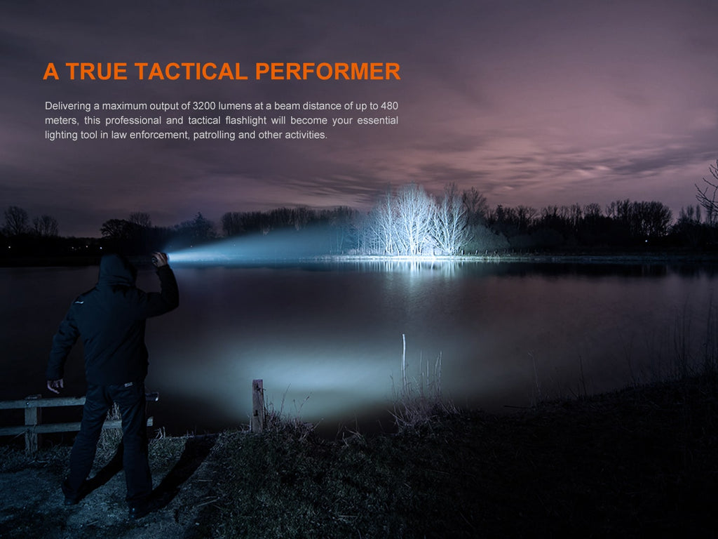 Fenix TK22R LED Tactical Torchlight with output of 3200 Lumens with beam distance of 480 meters now available in India