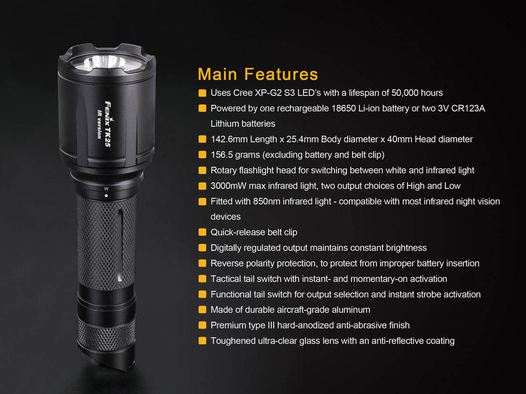 FENIX TK25IR -1000 lumen LED Flashlight, Tactical Flashlight in India