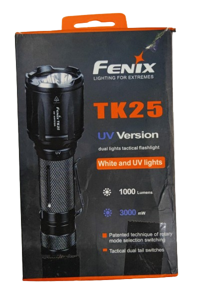 Fenix TK25UV LED Flashlight, White + Ultra Violet LEDs, Specially designed for Law enforcement policing department, One switch operation tactical LED Flashlight in India, Powerful LED Torch