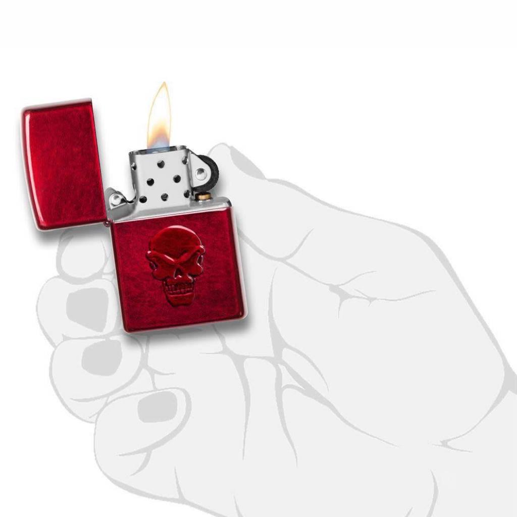 Zippo Doom Lighter in India, Zippo Candy Apple Red Lighter, Zippo 21186, Buy Best Seller Zippo Lighter Online in India