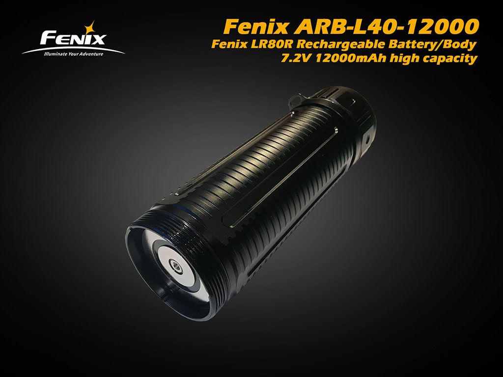 Replacement Li-ion battery with a voltage of 7.2 V and a capacity of 12000 mAh for the ultra-powerful rechargeable luminaire Fenix LR80R