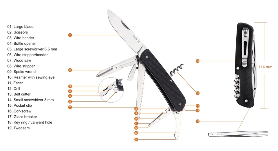 Buy Ruike L42 EDC multi-function EDC pocket knife now available in India @LightMen