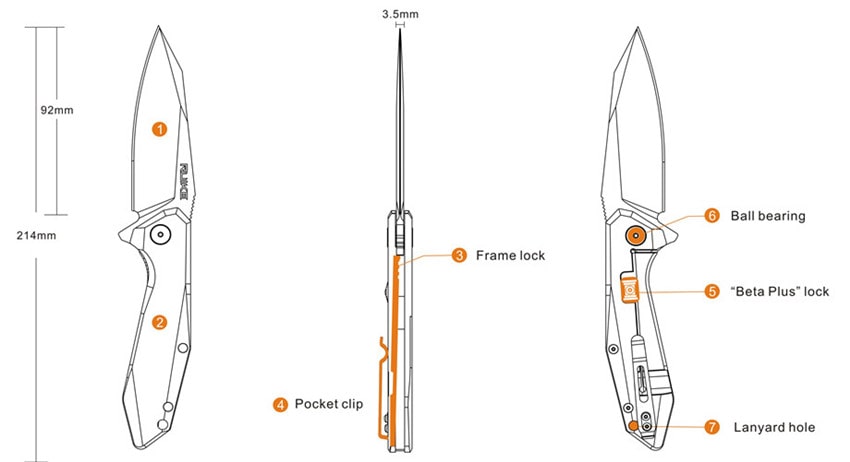 Ruike P135-SF EDC foldable lightweight pocket knife with razor sharp blade now available in India