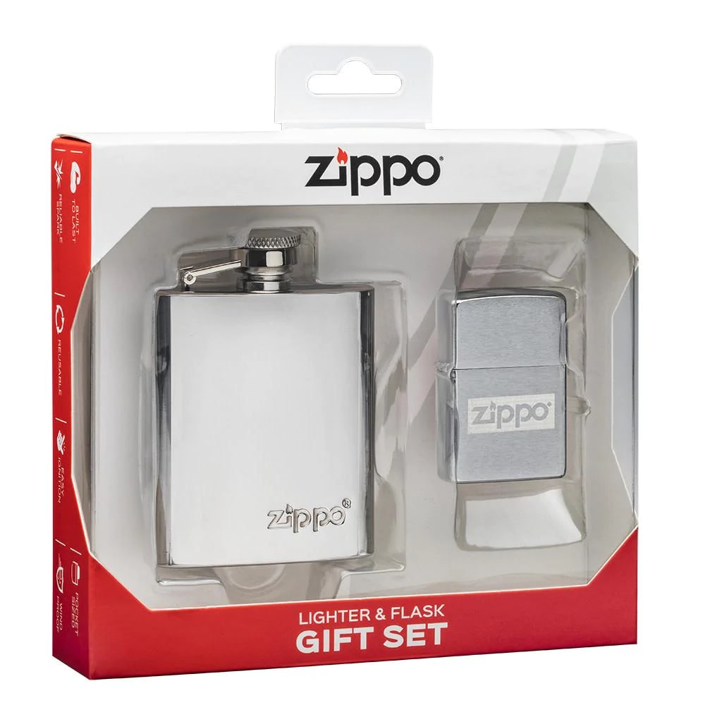 Zippo windproof lighter set with flask prefect gift set for friends & family. Genuine zippo now available in India