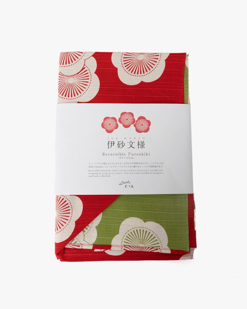 Modern Furoshiki, Musubi, Isa Monyo, Ume, Red and Lime Green