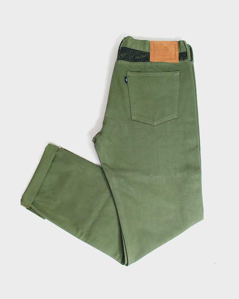 green selvedge jeans