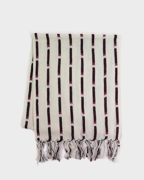 Karu-Ori White and Red Large Dash Scarf