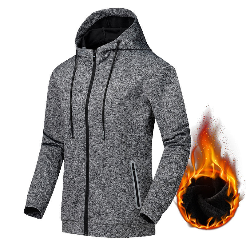 Men Plus Size Outdoor Casual Fitness Velvet Running Jacket