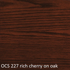 OCS 227 rich cherry finish shown on oak