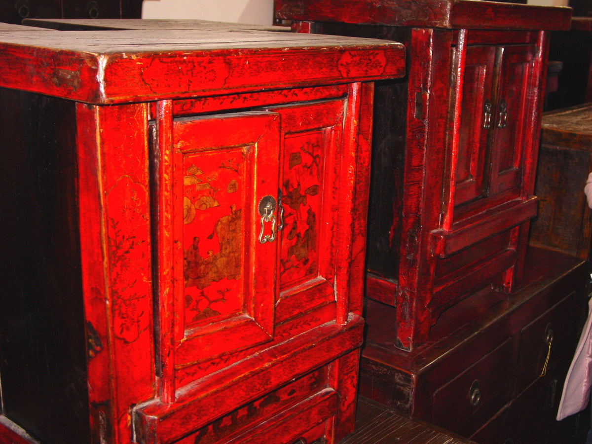 Antique Split Bamboo Storage Cabinet - Clearance - Endicott Home